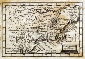 Map of area. where French and Indian Wars were fought