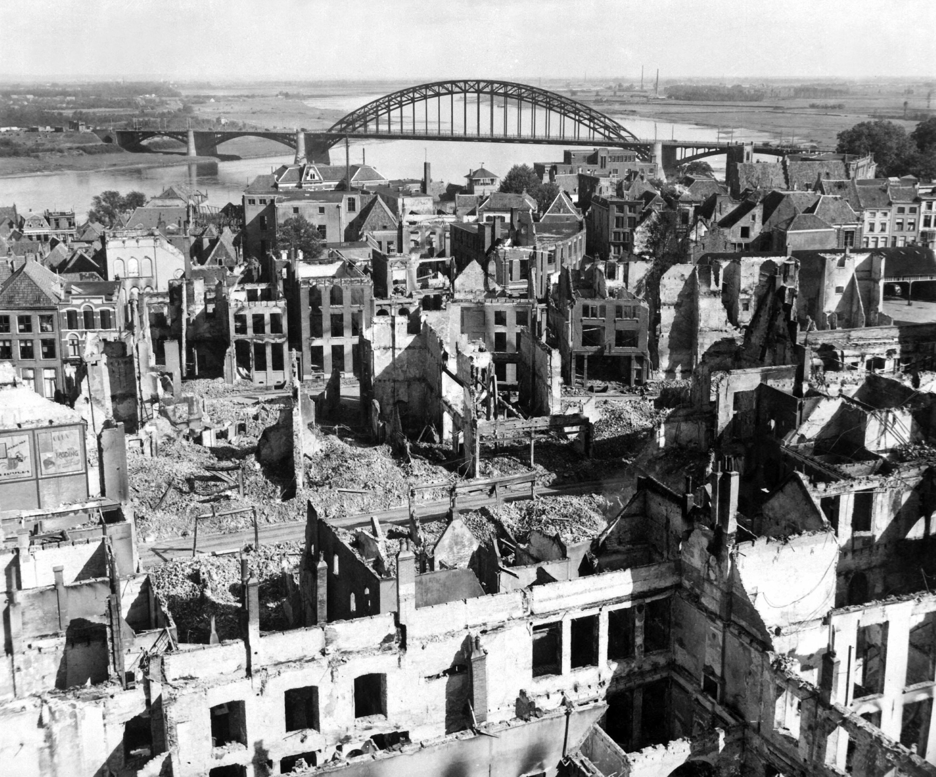 Nijmegen in ruins at the end of World War II