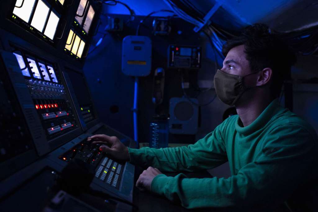 Flight operations center on USS Nimitz