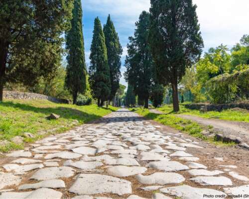 Via appia in Italy. The breadcrumbs trail in Romans