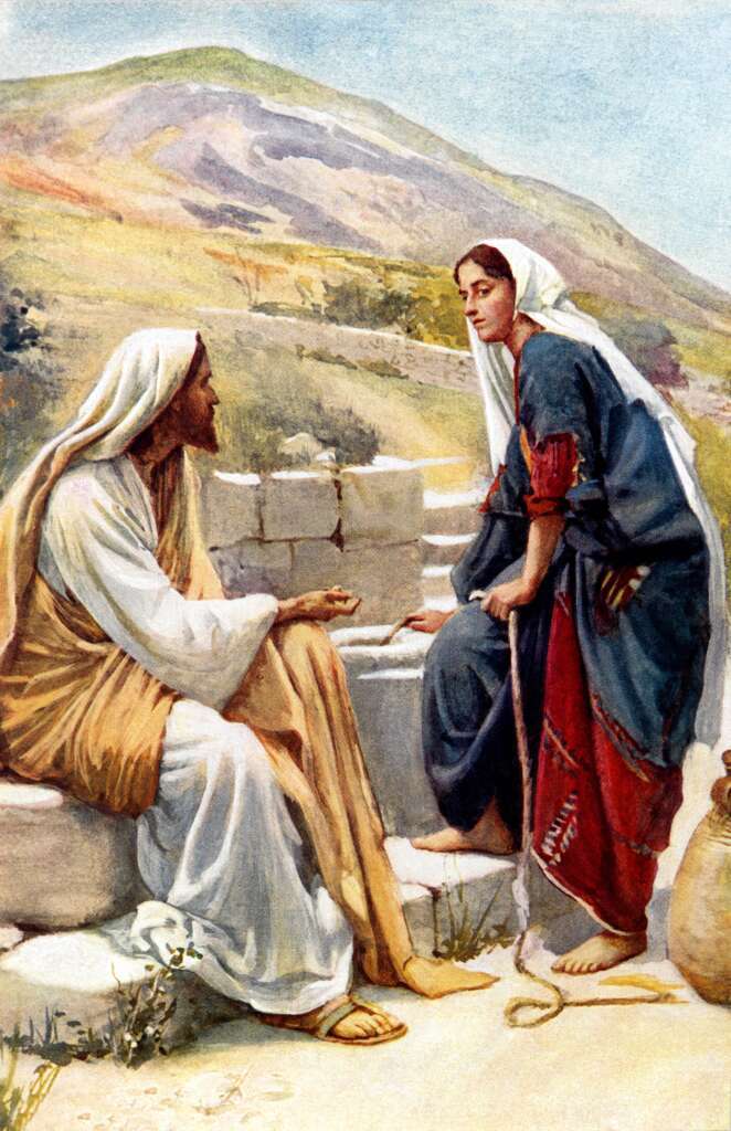 Jesus and woman at the well.